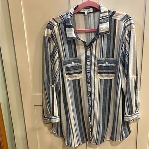 Eden & Olivia Striped Button Up